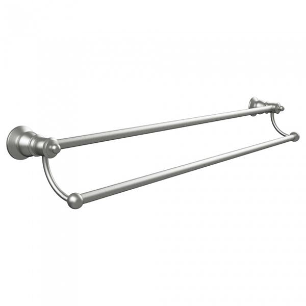 Fienza 81008BN Lillian Double Towel Rail - Brushed Nickel Finish - Bathroom Towel Holder for Spa, Hotel & Home Decor