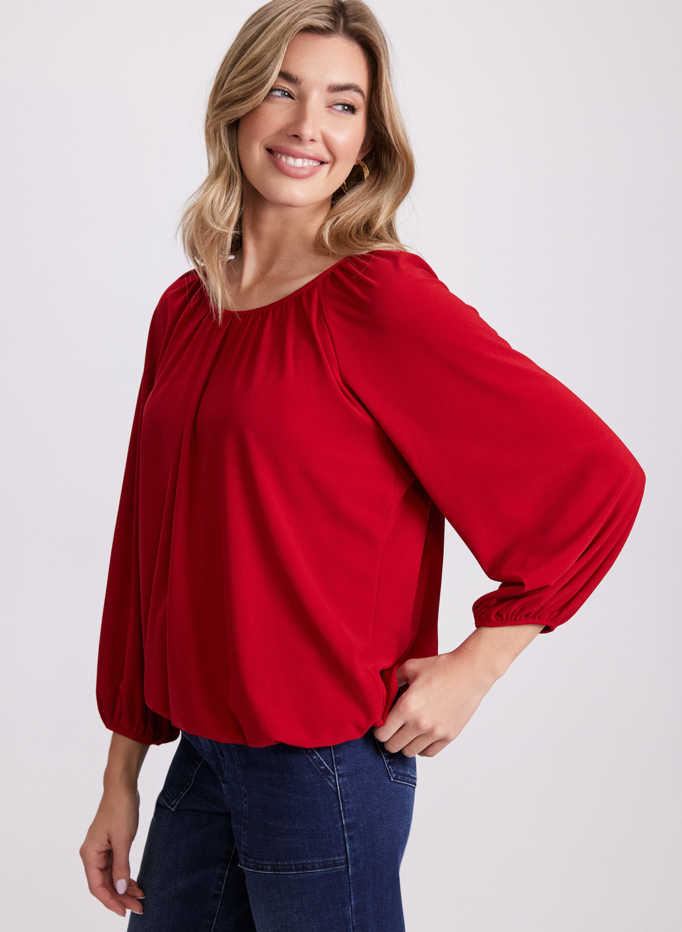 Elegant Balloon Sleeve Blouse for Women - Trendy Puff Sleeve Tops for Casual & Party Wear | Perfect for Date Night, Office & Special Occasions