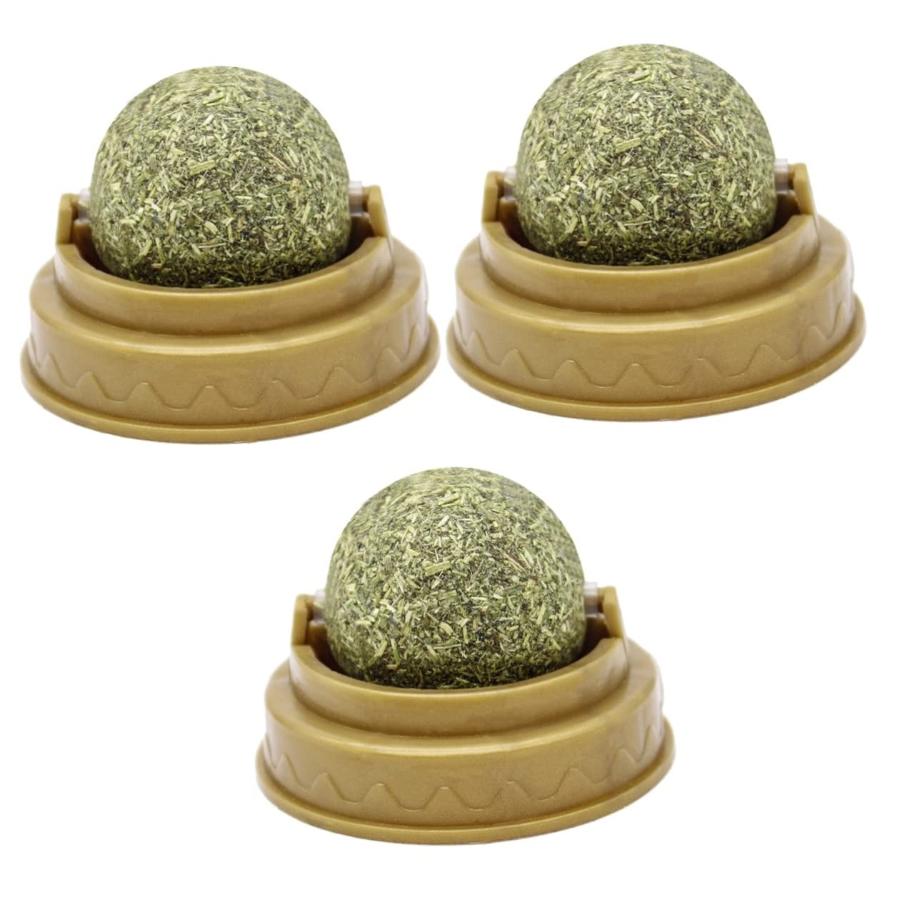 3pcs Catnip Silvervine Ball Toy - Cat Treat for Teeth Cleaning & Digestion - Play & Lick Fun