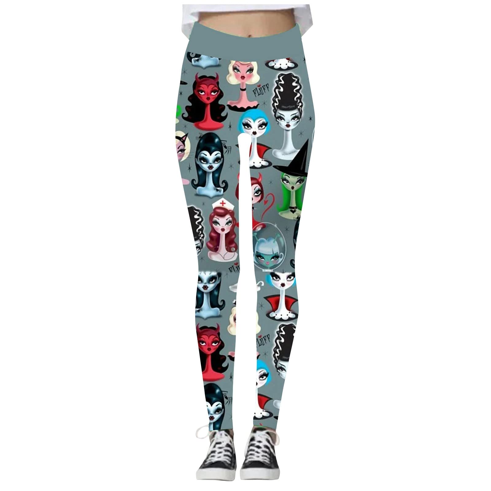 Tantisy Women's High Waist 3D Printed Yoga Pants - Halloween Workout Running Gym Joggers with Stretchy Comfort for Outdoor Athletic Activities | Perfect for Yoga, Fitness, and Casual Wear
