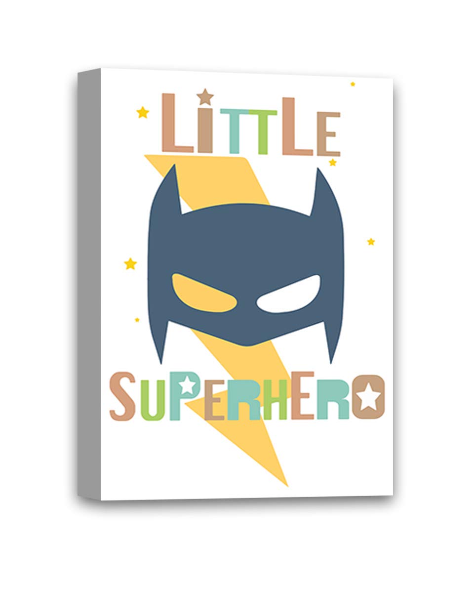 Superhero Canvas Wall Art - Kids Playroom & Nursery Decor 15x22