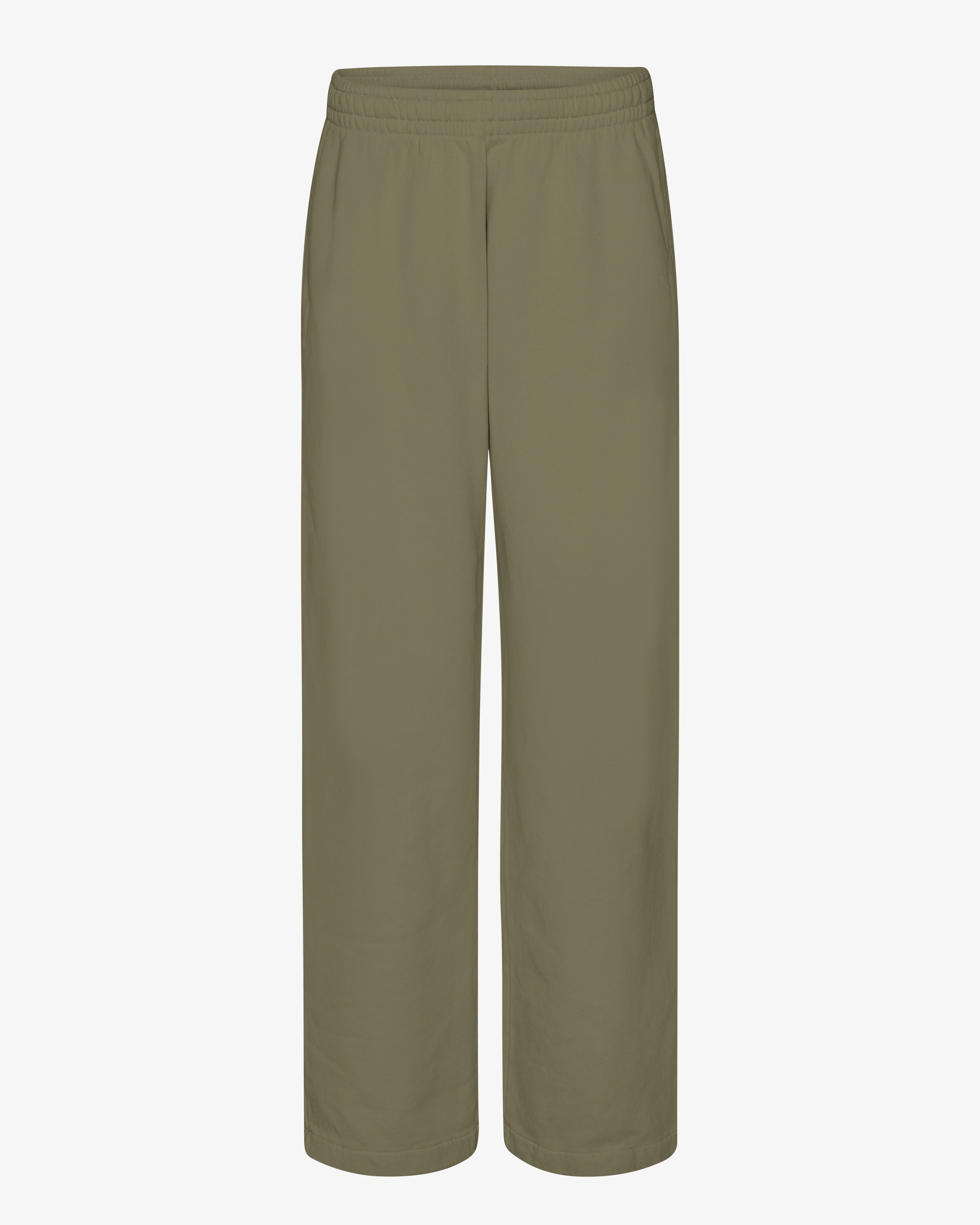 Organic Straight Leg Sweatpants for Women - Soft Comfortable Cotton Joggers in Dusty Olive - Perfect for Yoga, Lounge & Casual Wear