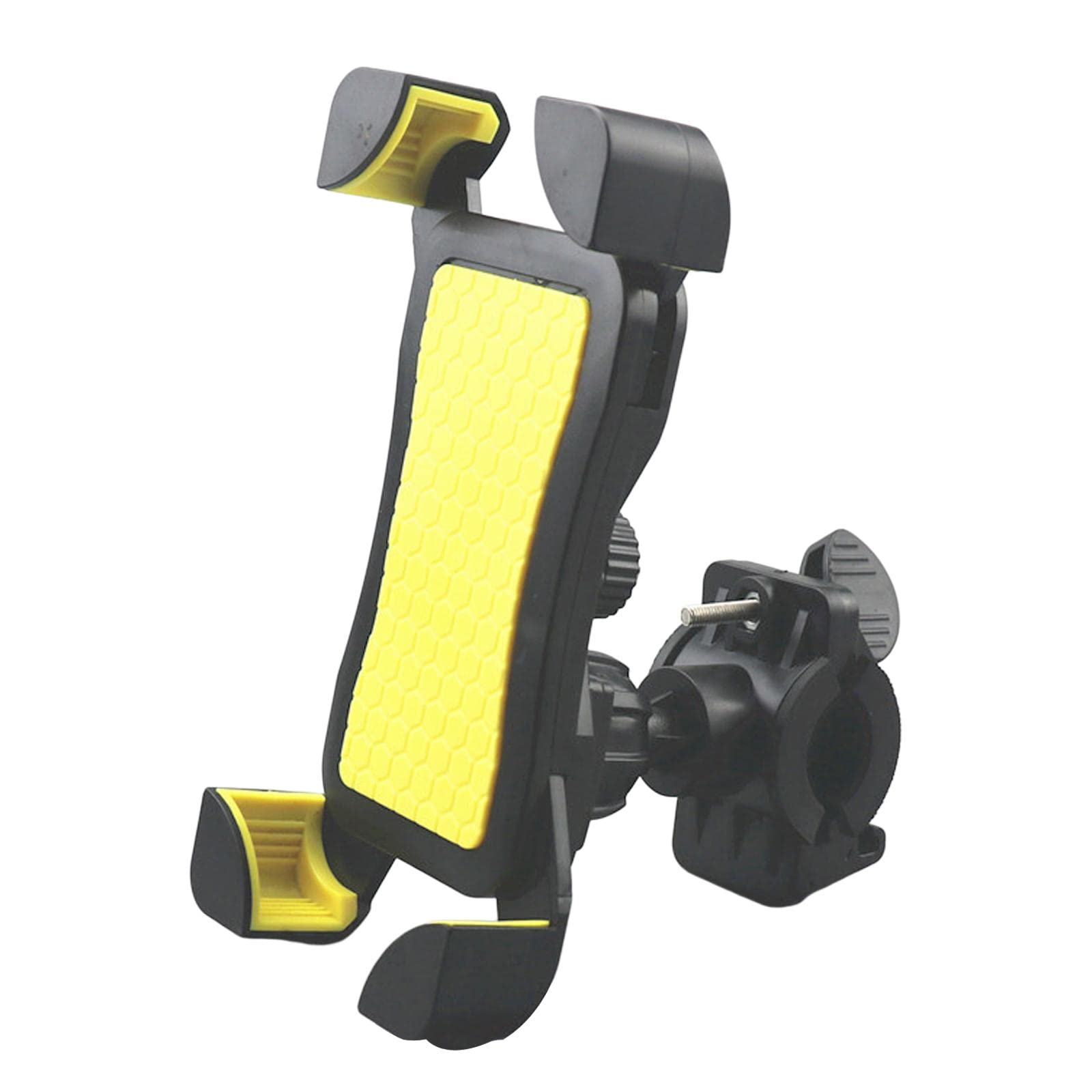 Figatia Universal Adjustable Rotatable Motorcycle & Bike Phone Mount Holder - Yellow | Secure Handlebar Phone Stand for Bicycle & Motorbike | Perfect for GPS Navigation, Cycling, Commuting & Outdoor Adventures