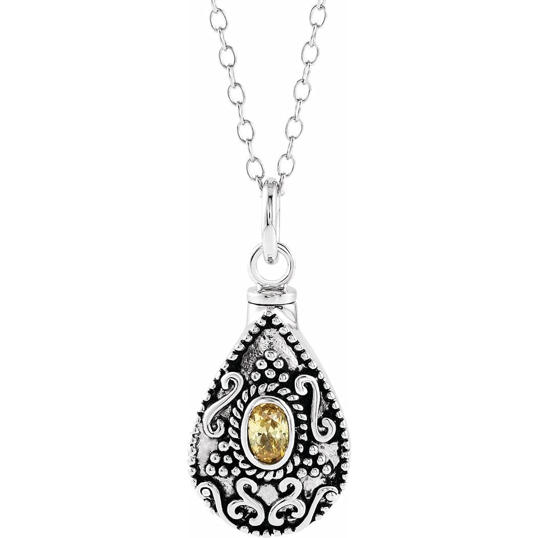 925 Sterling Silver November Birthstone Necklace - Elegant Tear-Shaped Pendant Jewelry for Women | Perfect Gift for Birthday, Anniversary & Special Occasions