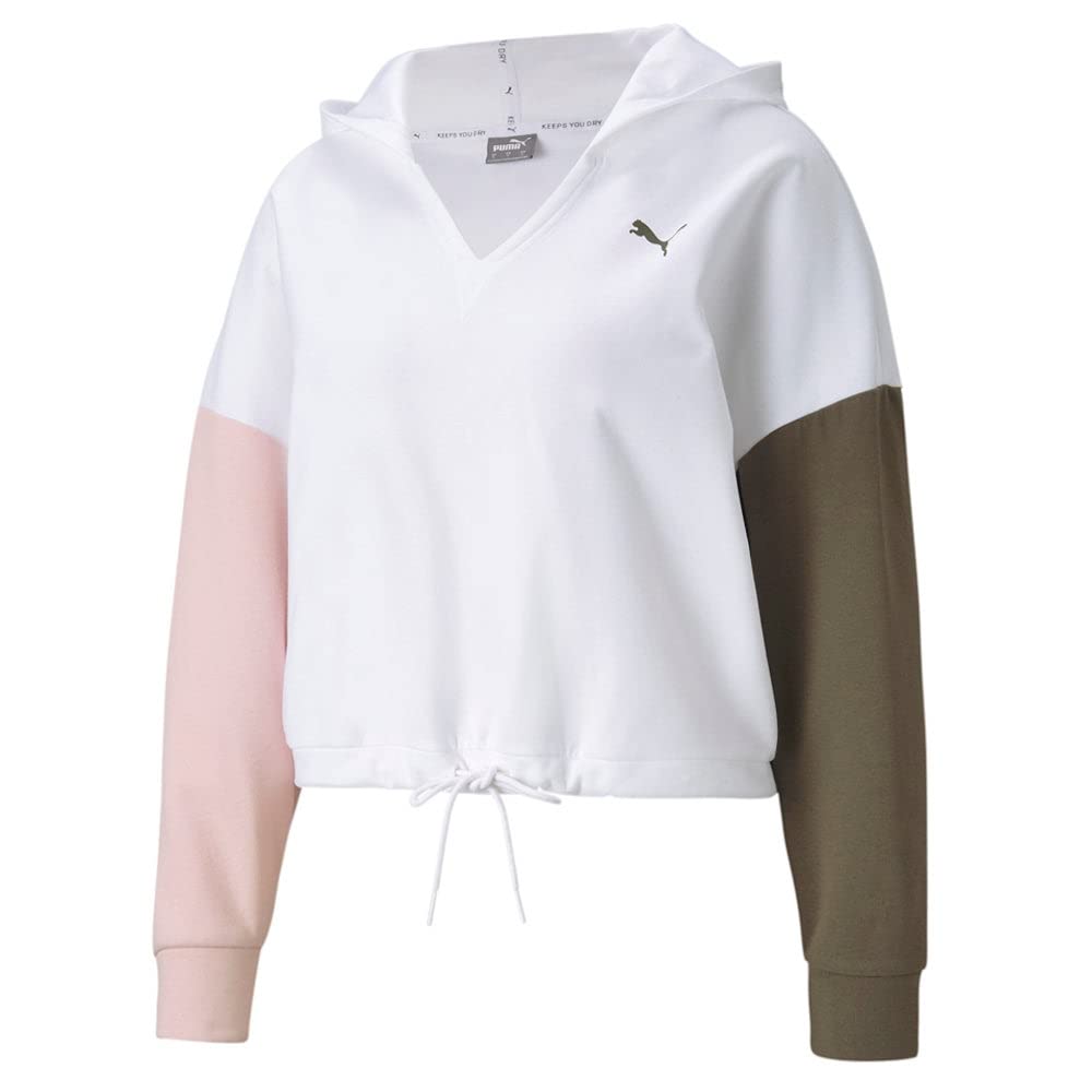 Puma Women's Modern Sports Hoodie - Casual Pullover Sweatshirt with Kangaroo Pocket, White | Gym, Running, Yoga & Lounge Wear