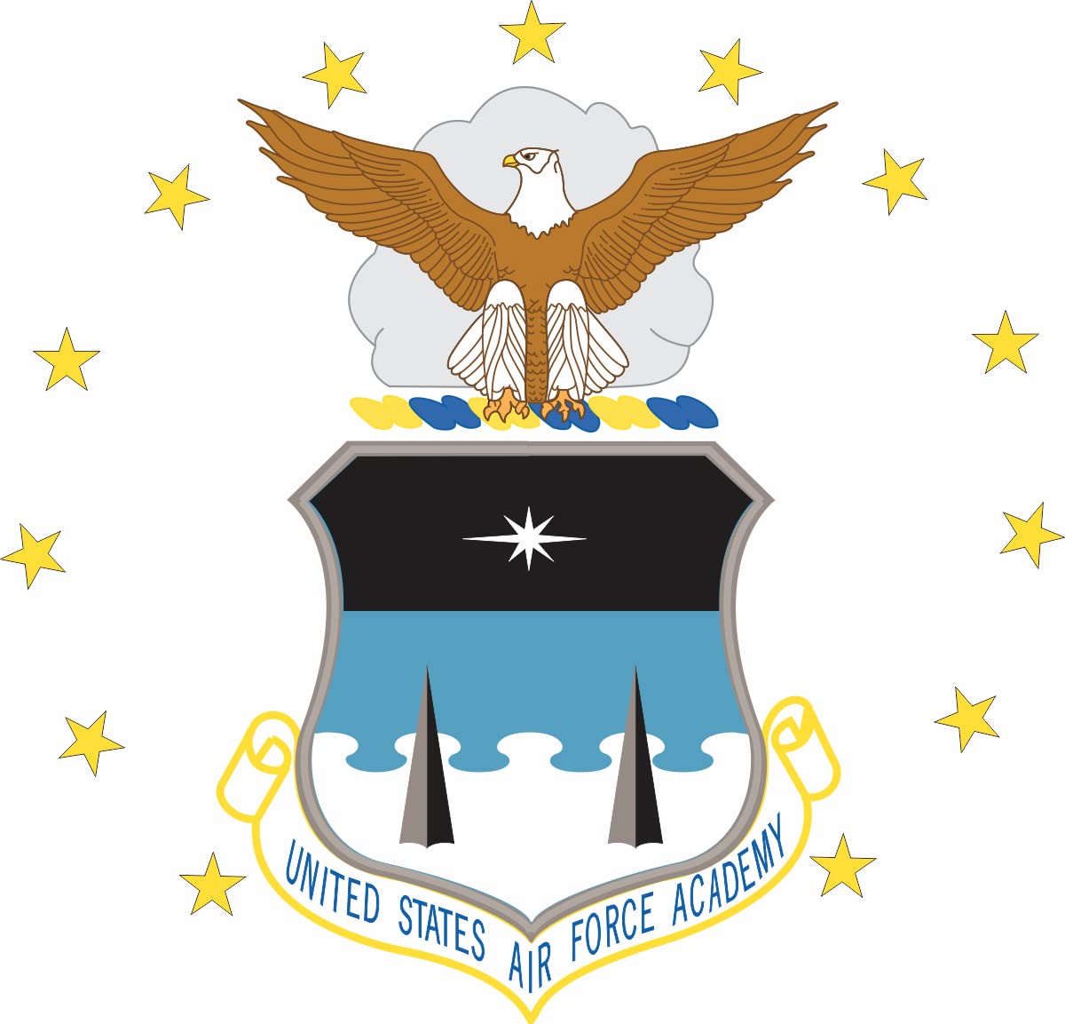 US Air Force Academy Decal Sticker 3.8 Inch - Premium Vinyl Military Car Decal for Laptop, Helmet & Window - Patriotic Air Force Gifts for Veterans & Cadets