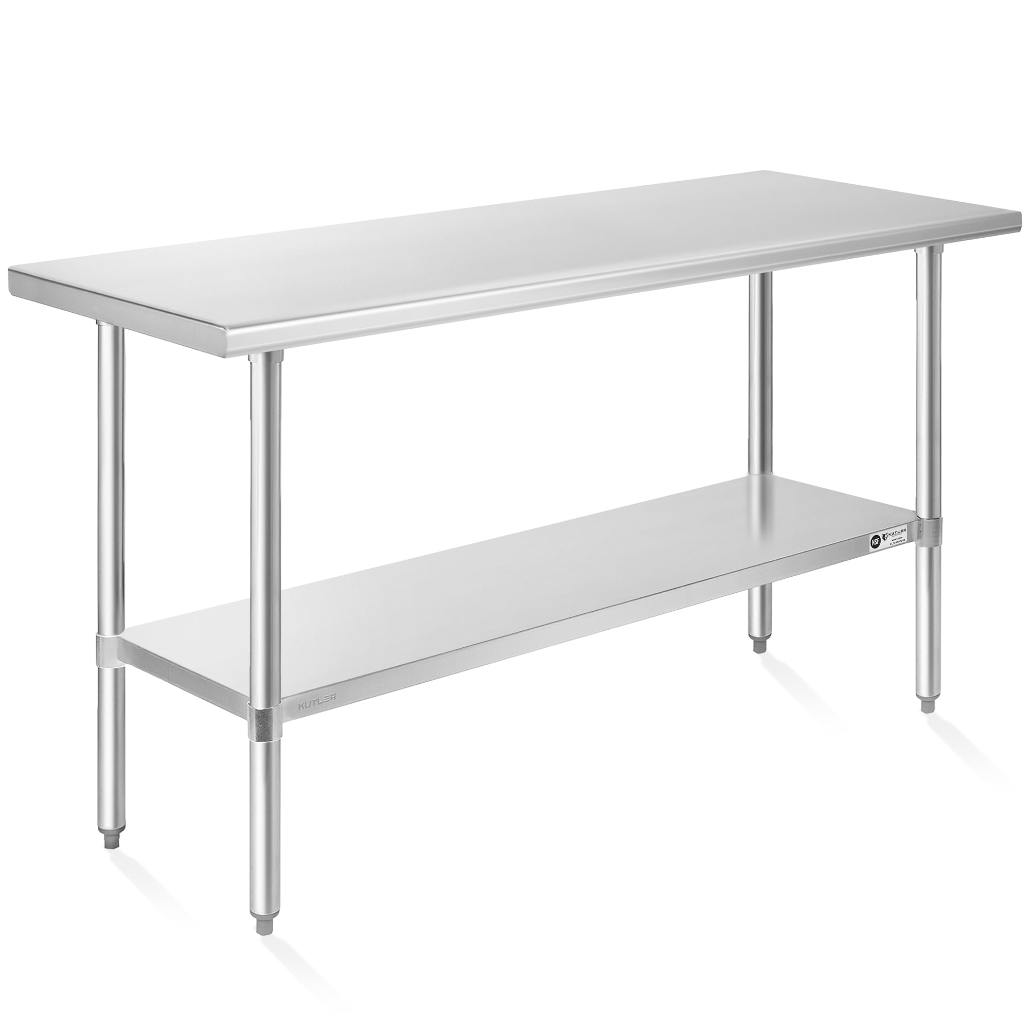 KUTLER 24 x 60 Inch Stainless Steel Commercial Kitchen Prep Table - NSF Certified Heavy Duty Work Table with Undershelf for Restaurant, Hotel & Home Use - Perfect for Food Prep, Baking & Catering Services