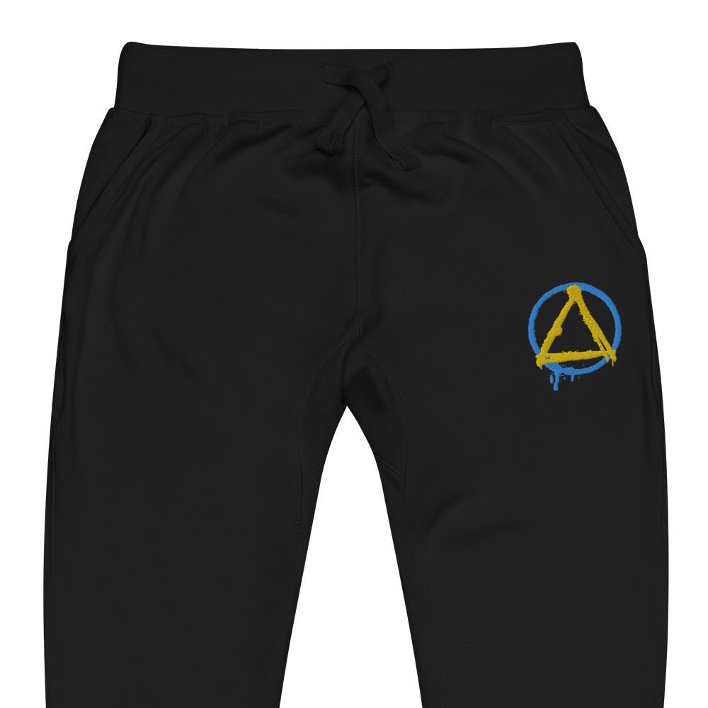 Unisex Fleece Sweatpants with Graffiti Sobriety Symbol - Comfortable Lounge Pants for Yoga, Gym & Casual Wear