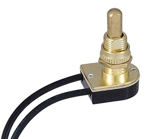 B&P Lamp On-Off Push Canopy Switch with Brass Plated Knob - 5/8