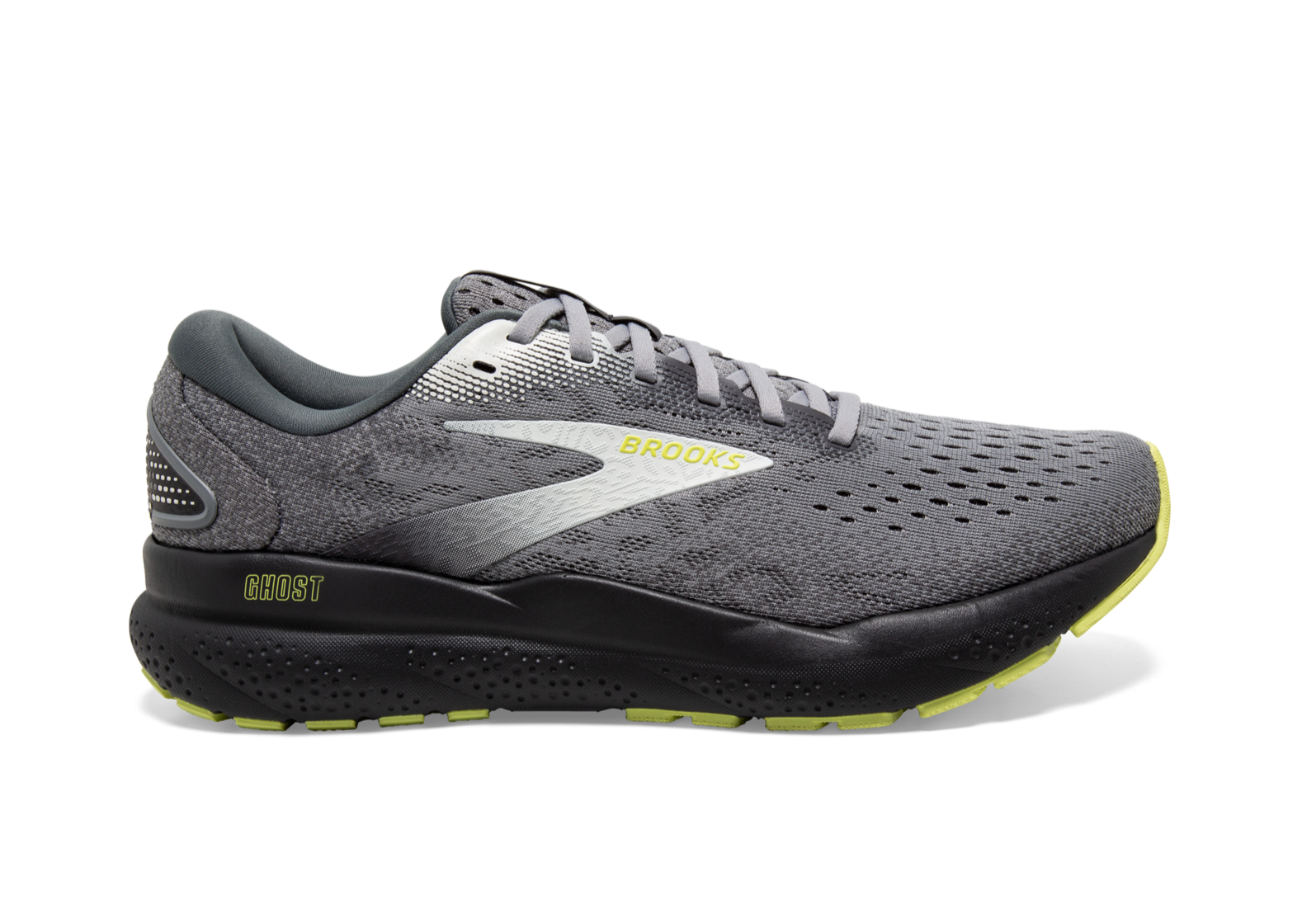 Brooks Ghost 16 Running Shoes for Men - Wide 4E Width - Primer/Grey/Lime - Lightweight Cushioned Road Running & Jogging Shoes for Marathon Training & Daily Workouts