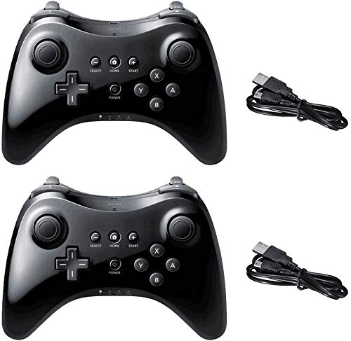 Wireless Pro Controller for Wii U - 2 Pack (Black) | Ergonomic Design, Long Battery Life | Perfect for Gaming, Multiplayer & Family Fun