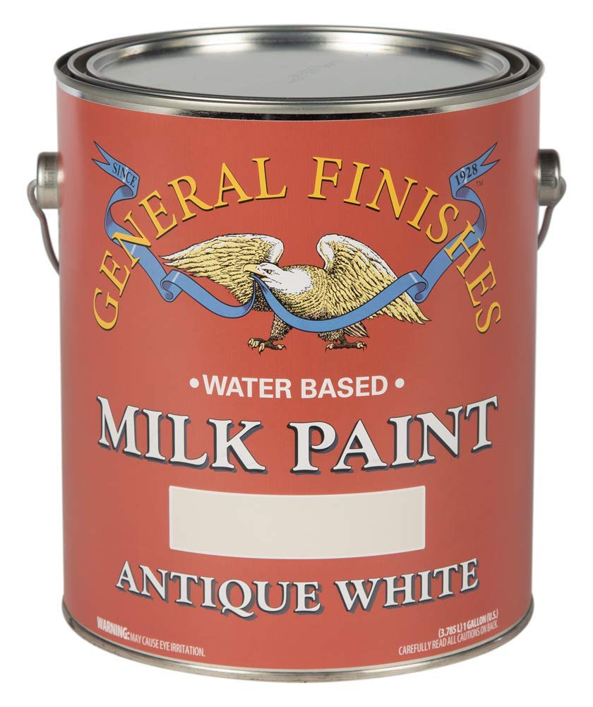 General Finishes Water-Based Milk Paint - 1 Gallon, Antique White - Perfect for Furniture Restoration, DIY Home Decor & Craft Projects