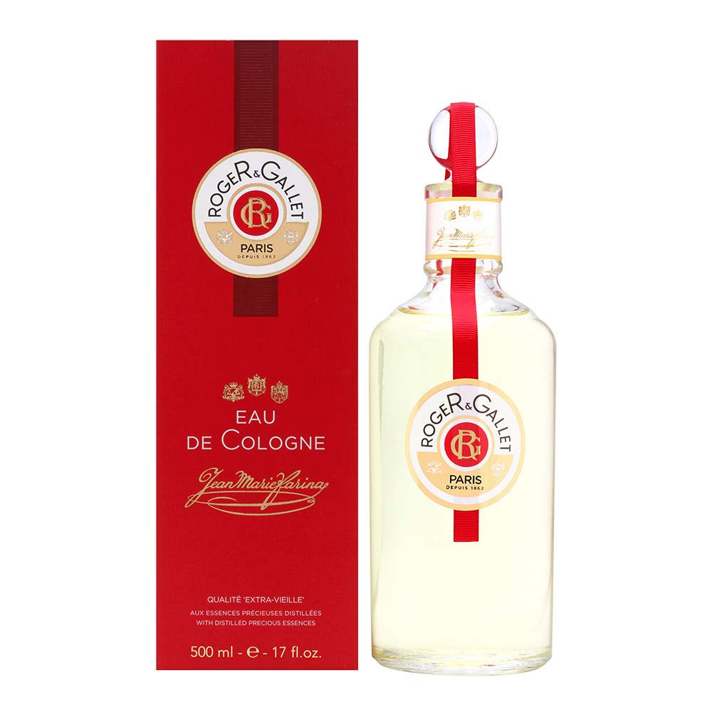 Roger & Gallet Extra Vieille Jean Marie Farina Eau de Cologne 17 oz Splash Bottle - Classic French Cologne for Men & Women, Perfect for Daily Fragrance & Gift Giving