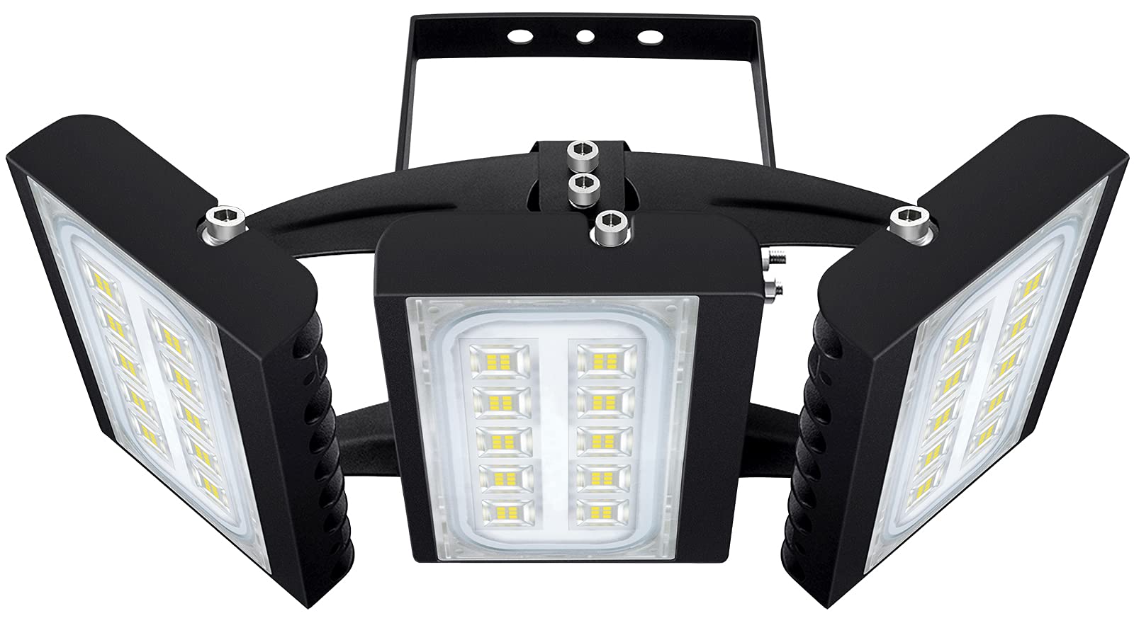 STASUN 90W LED Flood Light Outdoor - 8100lm IP66 Waterproof Commercial Security Light with 3 Adjustable Heads (6000K Daylight White) - Perfect for Yard, Street, Parking Lot, Warehouse & Building Exterior Lighting