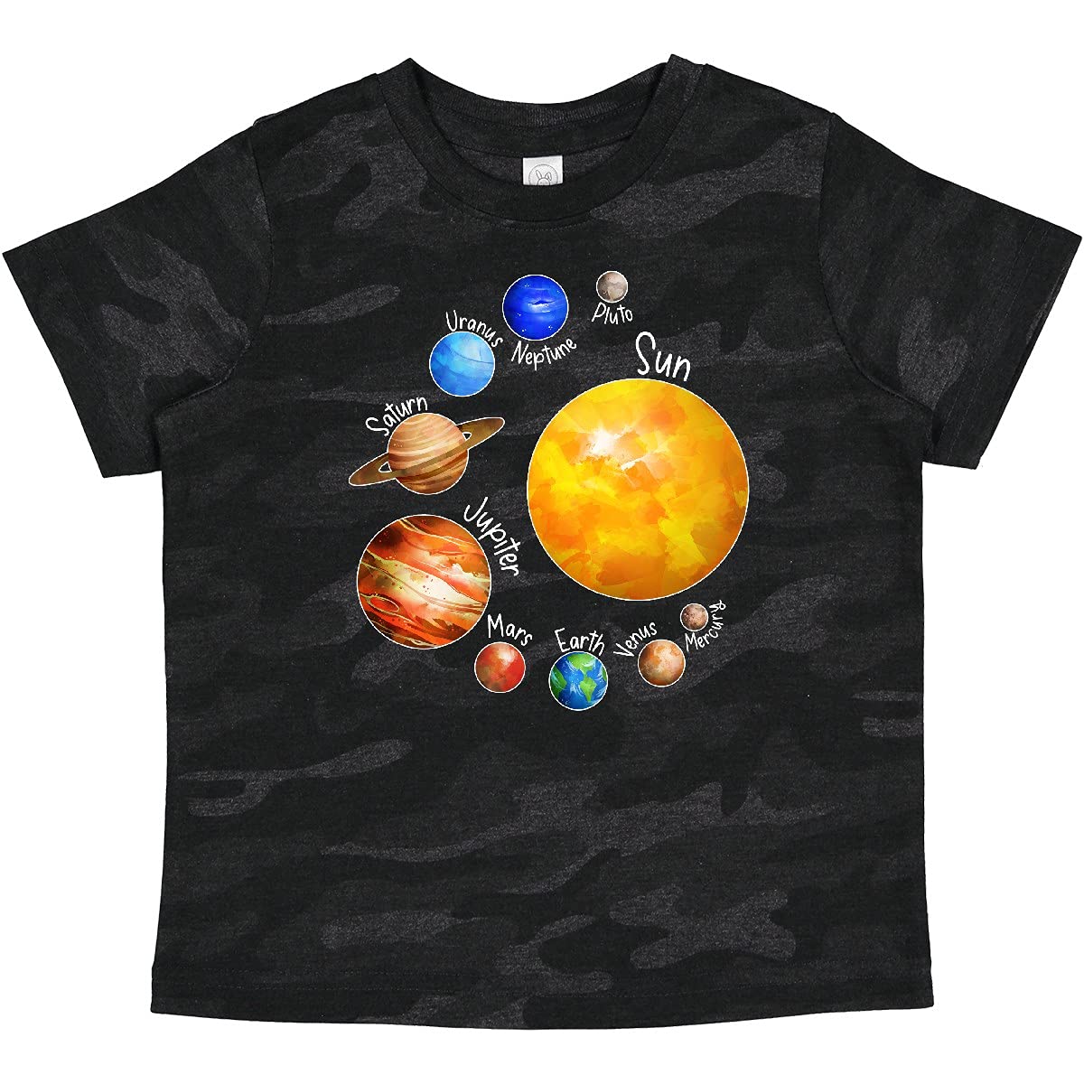 Inktastic Sun and Planets - Yes, and Pluto Baby T-Shirt | Cute Astronomy Themed Outfit for Kids | Perfect for Space Enthusiasts, Science Class & Cosmic Birthday Parties
