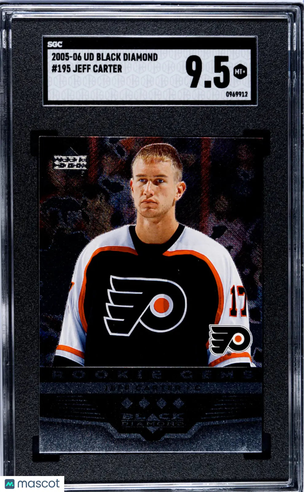 2005-06 Upper Deck Black Diamond Jeff Carter Rookie Gems Hockey Card - SGC 9.5 Mint - Collectible NHL Memorabilia for Hockey Fans & Card Collectors - Perfect for Display, Trading, and Investment