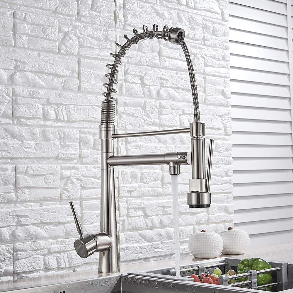 High-Quality Pull Down Sprayer Kitchen Faucet with 360° Swivel Spout - Modern Mixer Tap for Sink - Perfect for Cooking, Washing Dishes & Kitchen Cleaning