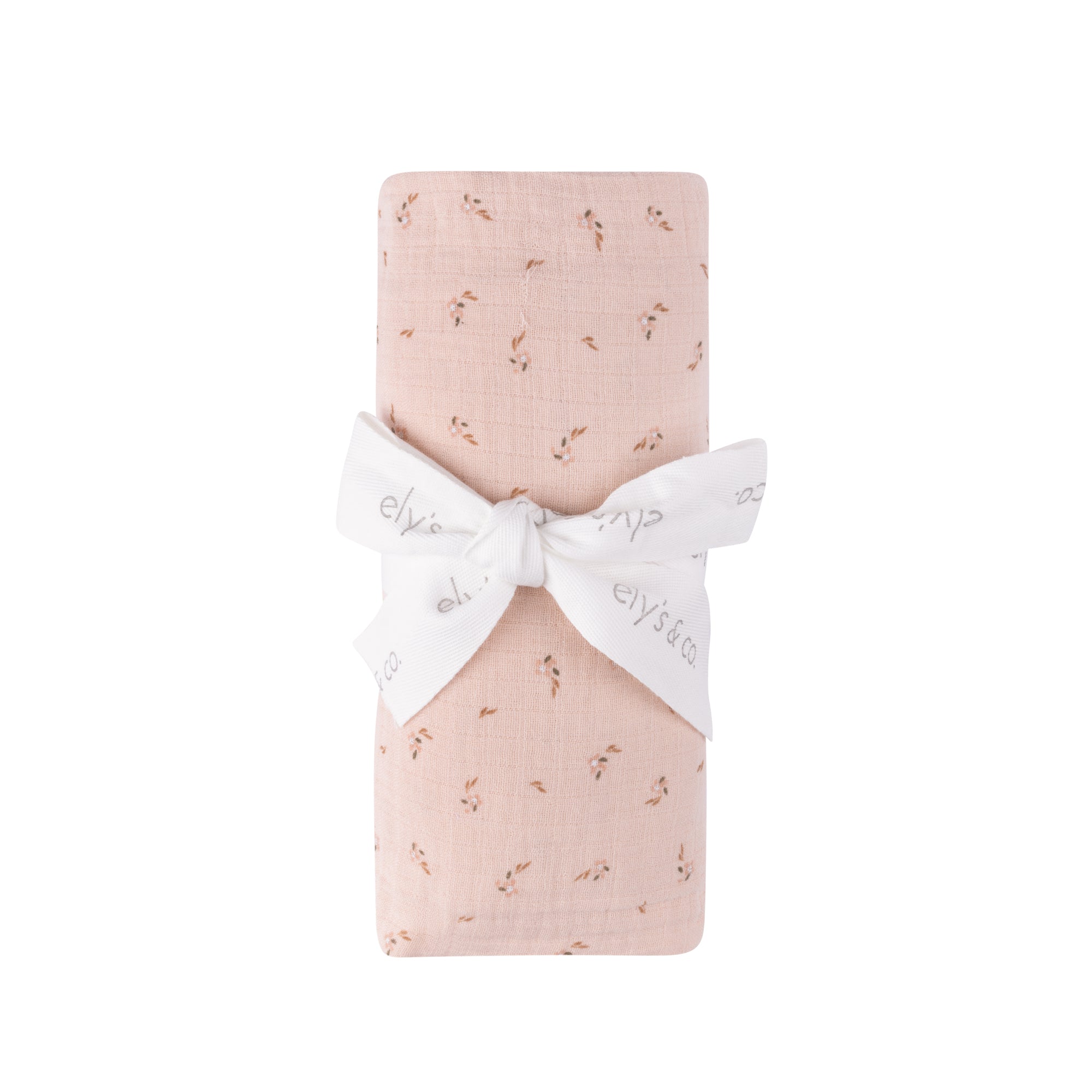 Ely's & Co Floral Printed Pink Muslin Swaddle Blanket - Soft & Breathable for Baby Swaddling, Nursing, and Stroller Cover