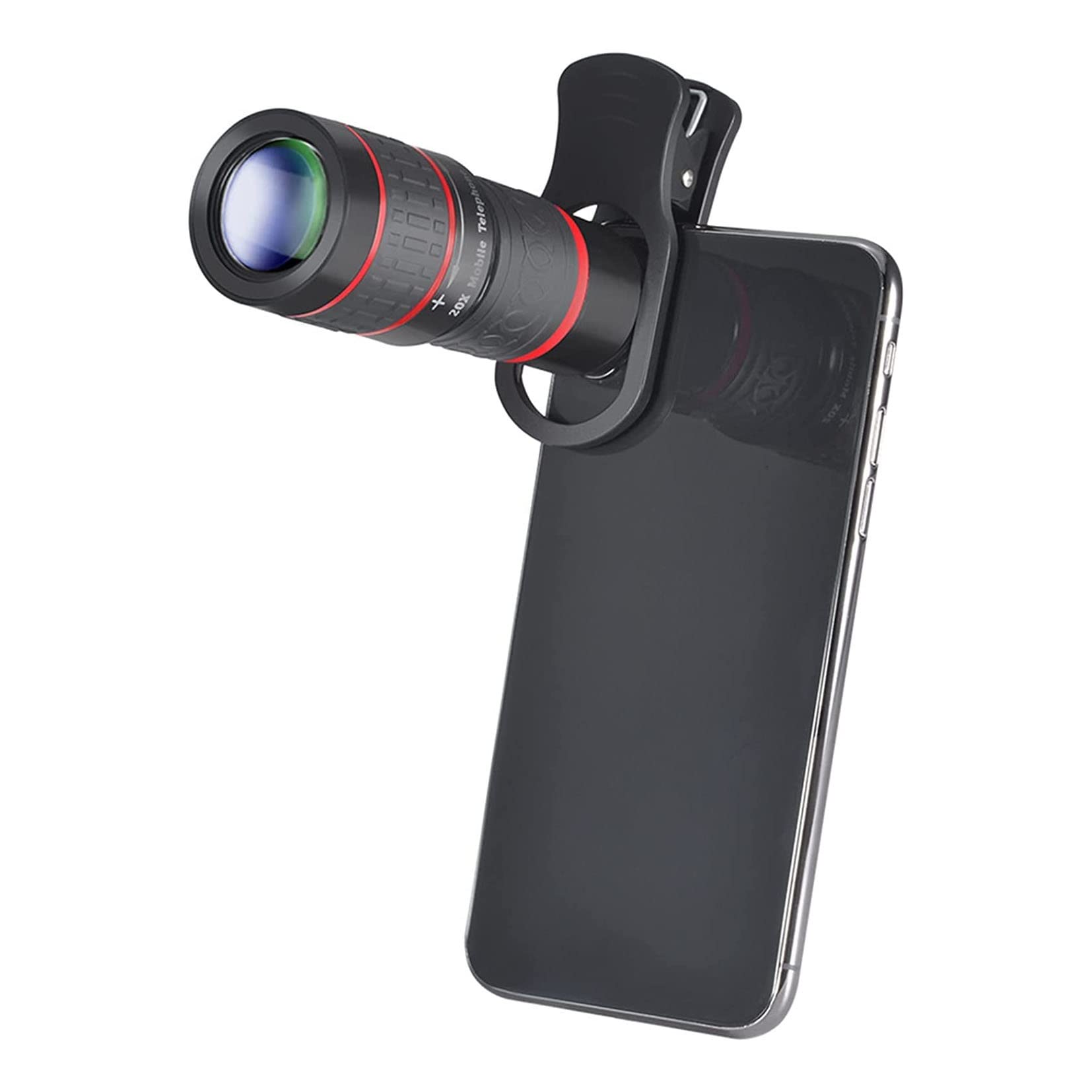 20X Telephoto Zoom Lens for iPhone & Android Phones - Clip-On Phone Camera Lens with Long Focus for Smartphones & Tablets - Perfect for Travel, Wildlife & Sports Photography