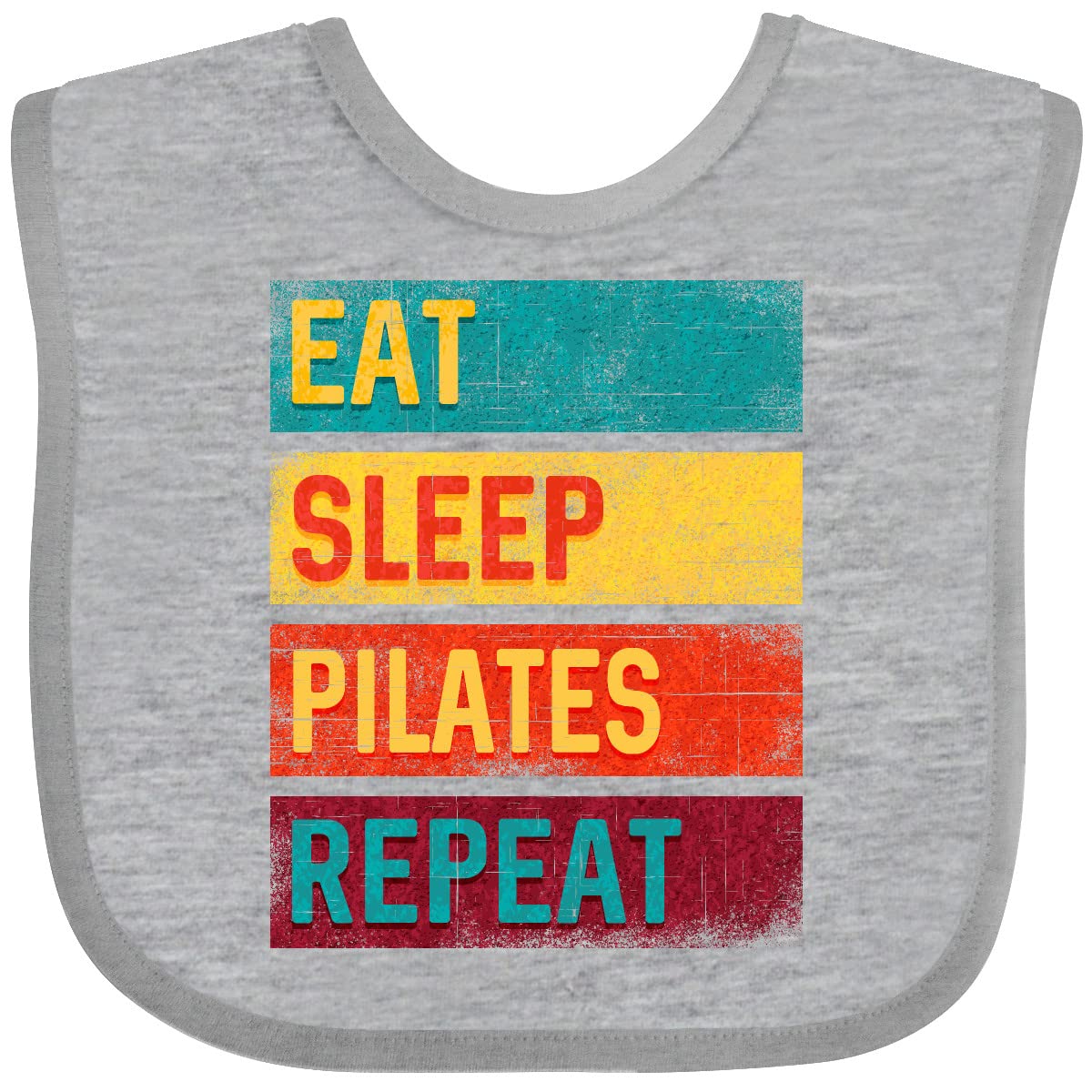 Inktastic Fitness Eat Sleep Pilates Repeat Baby Bib - Cute & Soft Cotton Drool Bib for Infants - Perfect for Pilates Moms, Yoga Enthusiasts & Active Parents - Great Gift for Baby Showers & Newborns