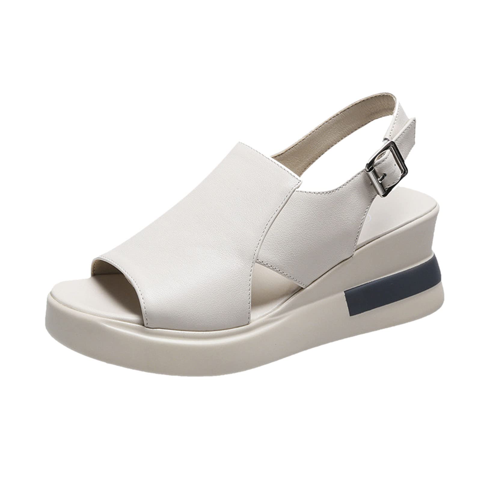 Women's Low Heel Dress Sandals - Fashion Solid Wedge Casual Buckle Roman Shoes for Ladies | Perfect for Office, Parties & Summer Outfits
