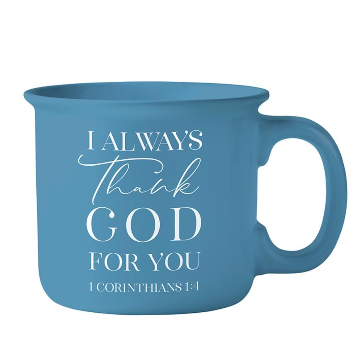 Inspirational Bible Verse Coffee Mug - Light Blue Ceramic Cup for Morning Devotion