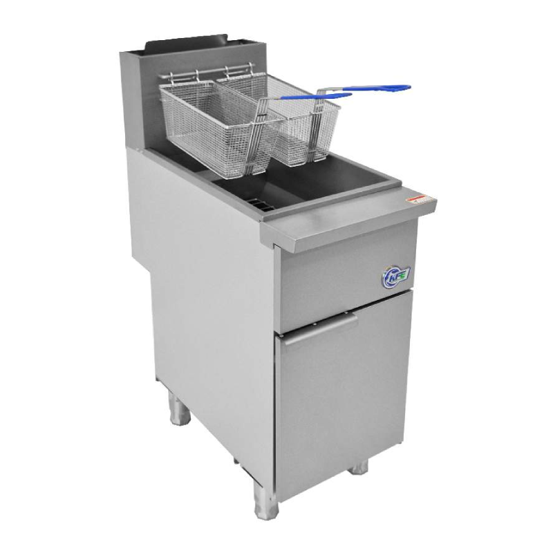 Commercial 40lbs Deep Fryer 3 Tube Natural Gas - Chef AAA KF F3 NG Professional Restaurant Fryer for Fast Food, Chicken Wings & Donuts - Perfect for Restaurants, Food Trucks & Catering Businesses