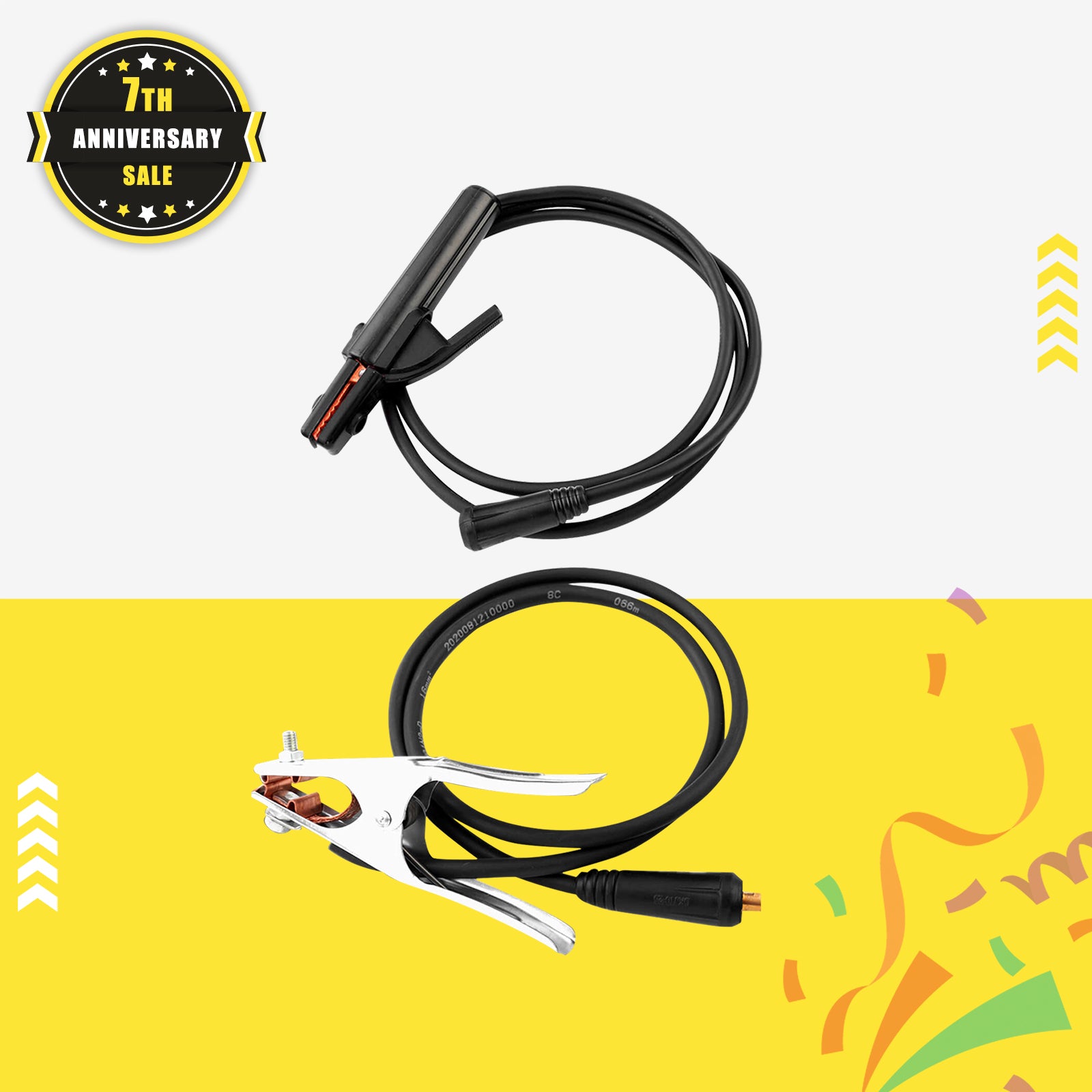 SSimder Welding Electrode Holder & Ground Clamp Set - Professional Copper Welding Clamp & Electrode Holder for Arc Welding - Perfect for DIY, Construction & Metal Fabrication Projects