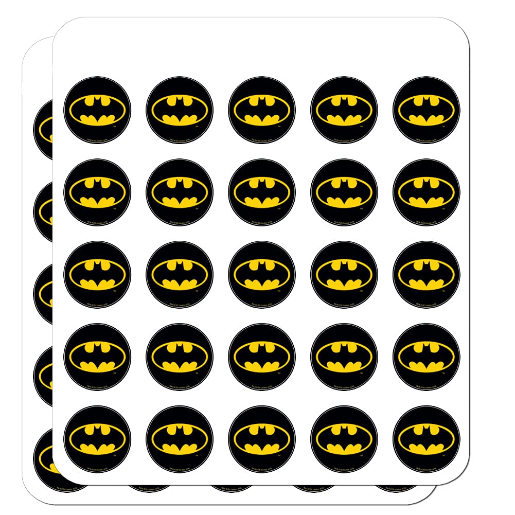 Batman Classic Bat Shield Logo Planner Stickers - Scrapbooking, Journaling, DIY Crafting Supplies for Bullet Journals, Calendars, and Scrapbooks - Perfect for Gift Wrapping, Party Decorations, and School Projects