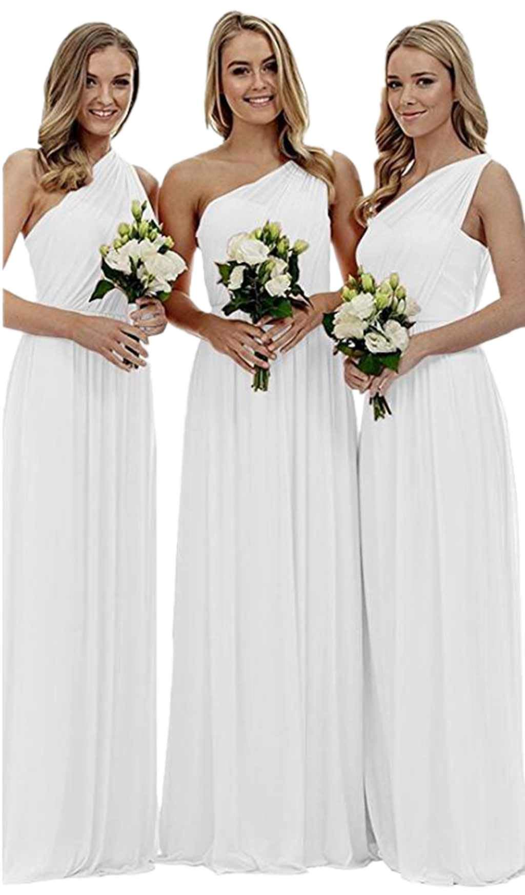 Future Girl Women's Long One Shoulder Bridesmaid Dress - Asymmetric Prom Evening Gown for Weddings, Parties & Special Occasions