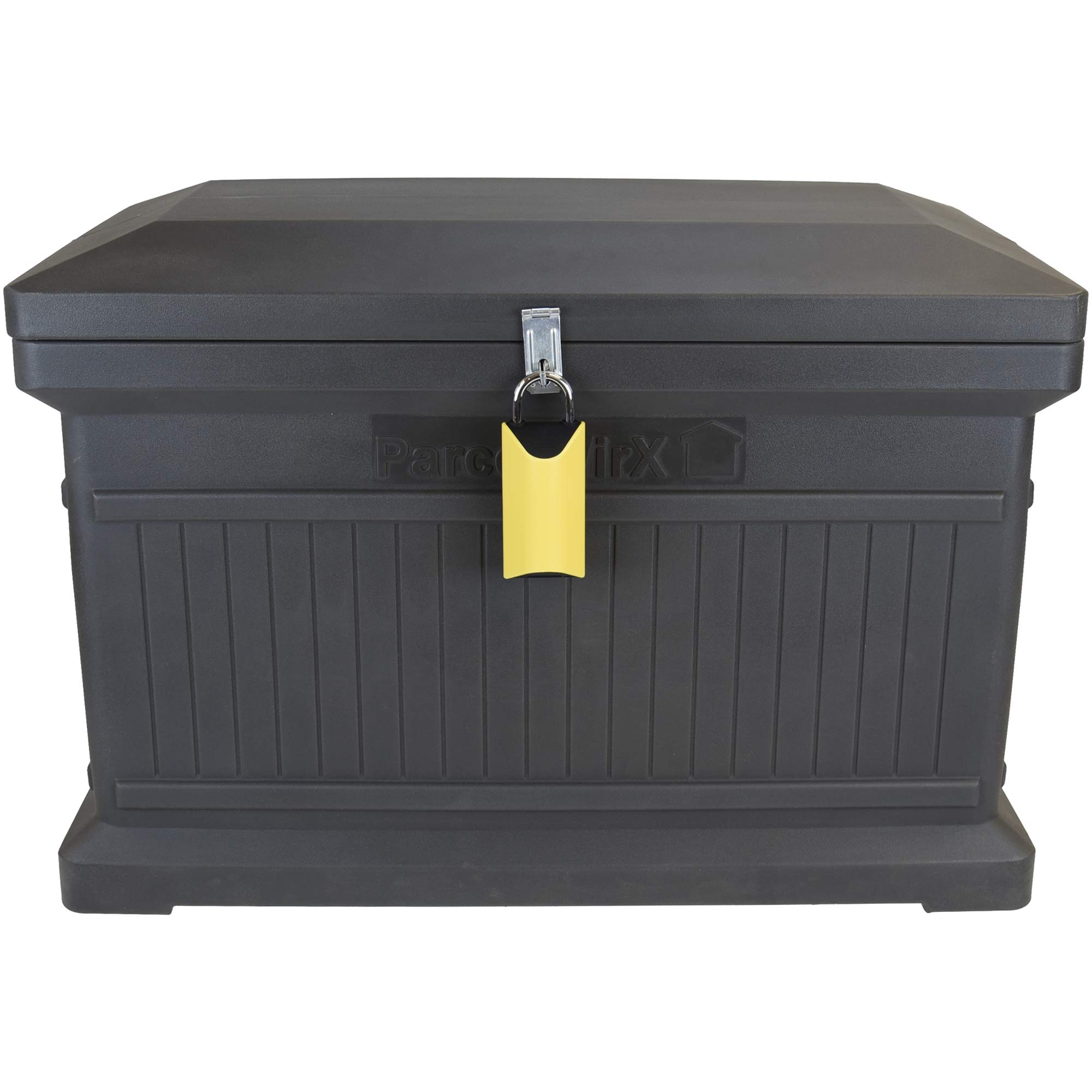 Premium Horizontal Storage Cabinet - Lockable Package Delivery Box with Hinged Lid & Smart Lock, Graphite | Secure Mail & Package Solution for Homes, Apartments & Offices
