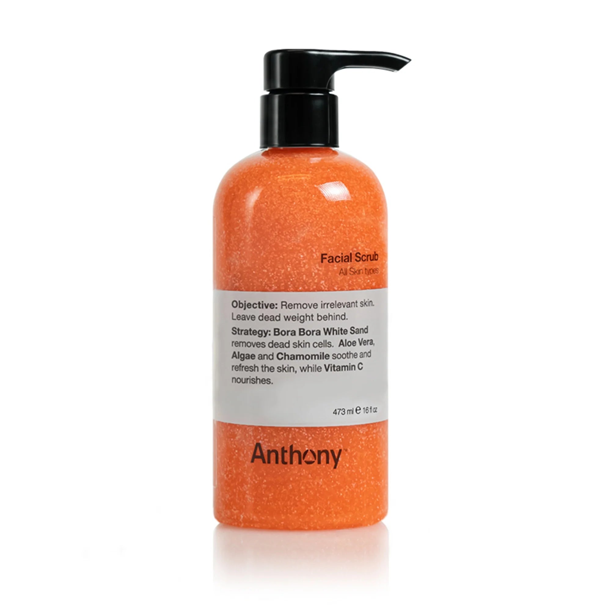 Anthony Facial Scrub - 16 Fl Oz (473ml) Deep Cleansing Exfoliator for Men & Women - Perfect for Daily Skincare Routine & Acne Treatment