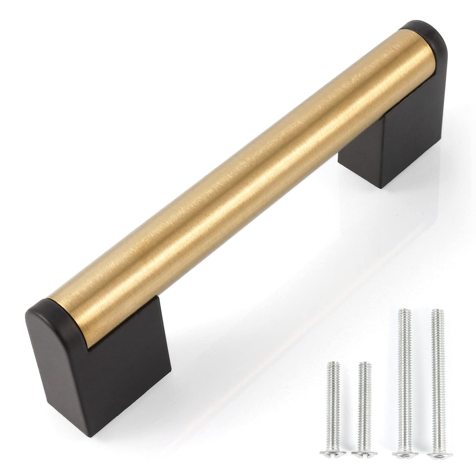 Gold Cabinet Handles 10-Pack, Brushed Brass 3.75