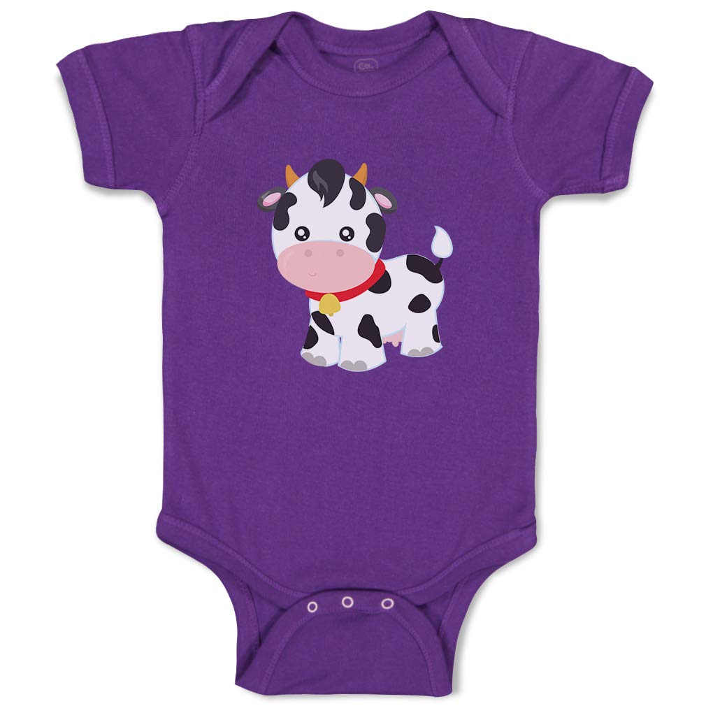 Custom Personalized Baby Bodysuit for Boys & Girls - Funny Cow Bell Design 100% Cotton Infant Clothes | Perfect for Newborn Photos, Birthday Gifts & Holiday Outfits