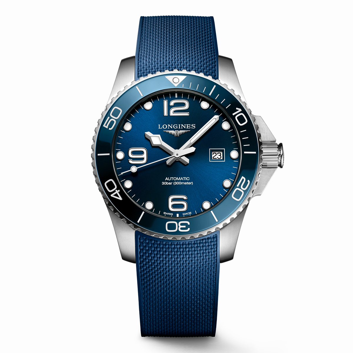 Longines HydroConquest Men's Luxury Dive Watch - Blue Ceramic Bezel & Stainless Steel Case - Water Resistant 300M - Perfect for Scuba Diving, Swimming & Everyday Wear