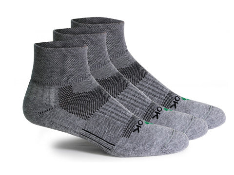 CF2 Cushion Quarter Gray Socks - 3 Pair Pack for Men & Women - Breathable Athletic Socks for Running, Gym, Workout & Everyday Comfort