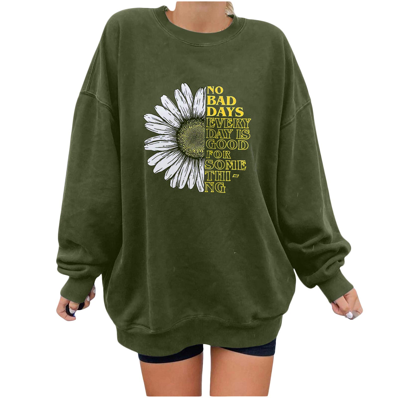 Women's Floral Print Sweatshirt - Long Sleeve Casual Graphic Blouse Tops for Women | Perfect for Fall Layering, Weekend Outfits & Cozy Loungewear