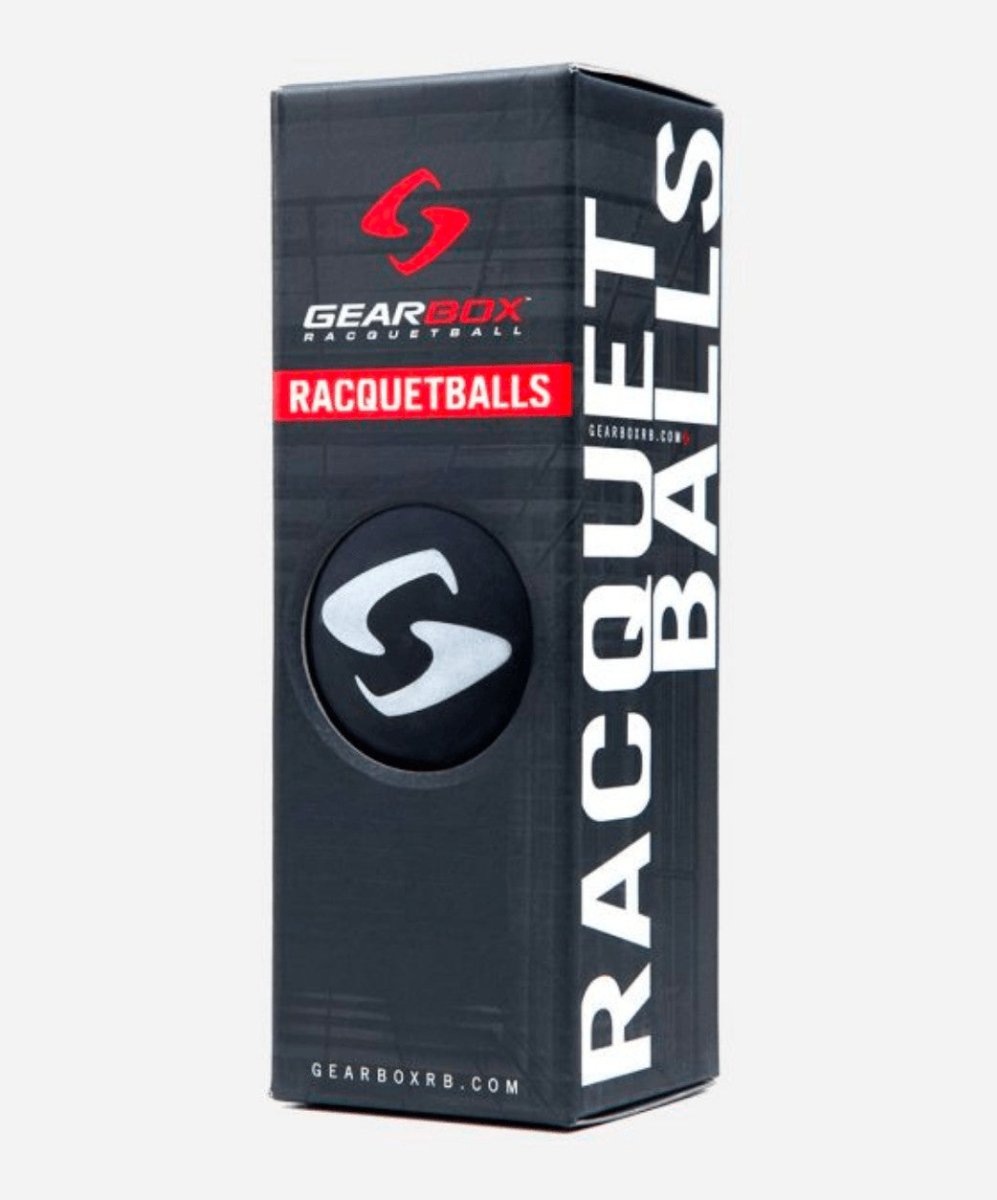 Premium Gearbox Sleek Black Racquetballs - 3 Ball Pack for Racquetball & Squash - Durable High-Visibility Tournament Balls for Indoor Court Sports
