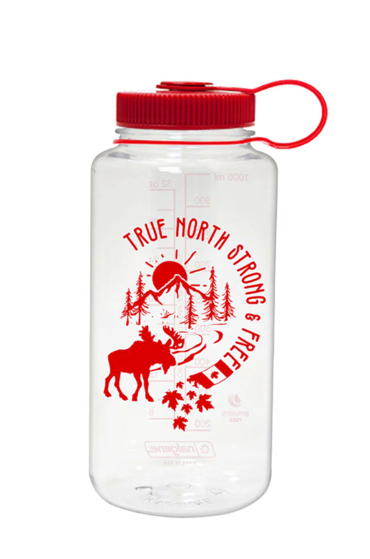 32oz Wide Mouth Sustain Bottle - BPA Free, Leak Proof, Clear Water Bottle for Hiking, Gym & Outdoor Activities | Oh, Canada Design