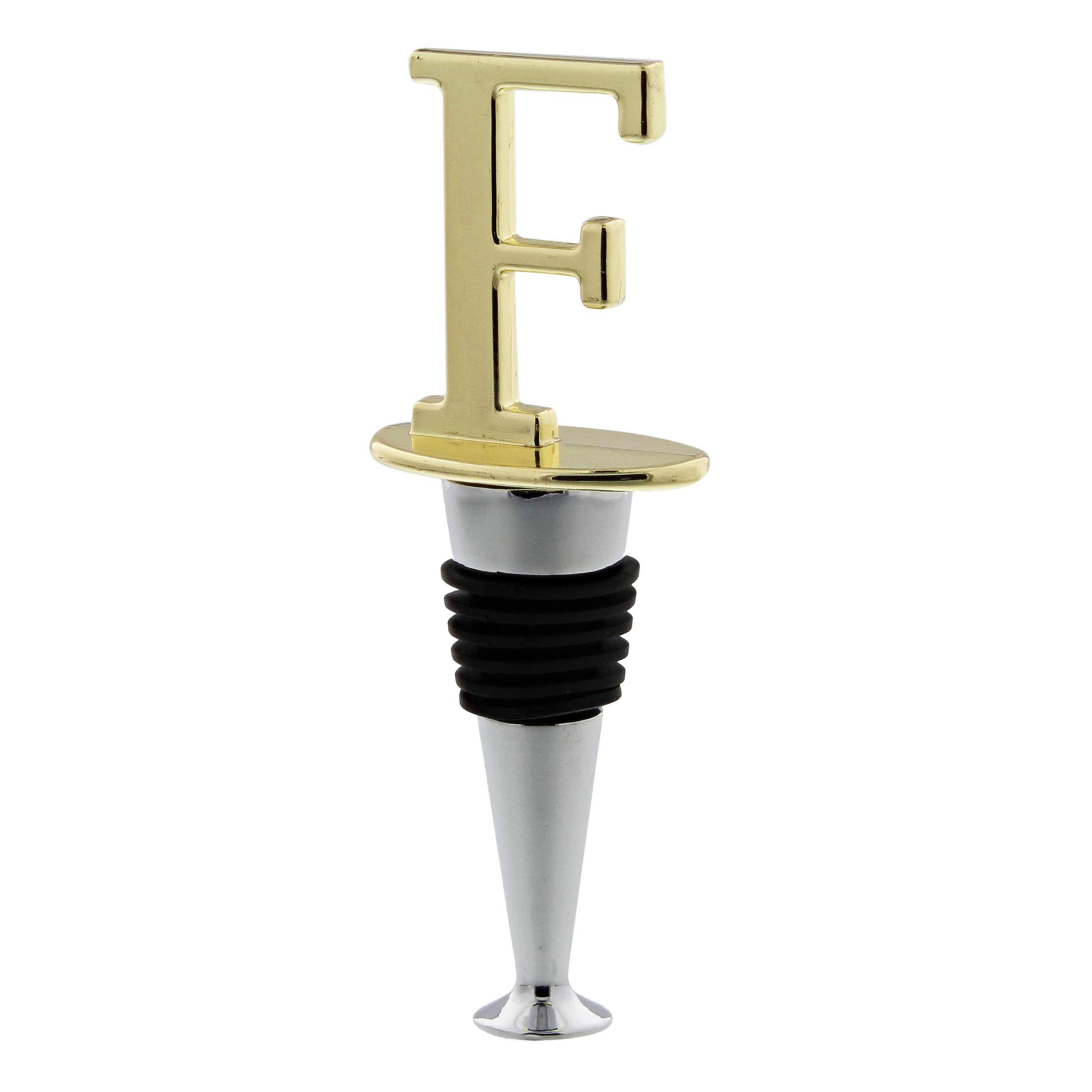Personalized Brass Wine Stopper with Monogram Letter 