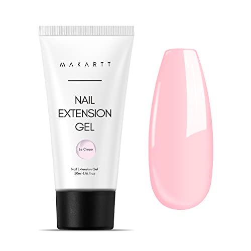 Makartt Poly Nail Gel Extension - Light Pink Hard Builder Gel for Nail Art & Salon Designs | DIY at Home | 50ML (P-21) | Perfect for Summer Trends, Nail Beauty Gifts & Professional Salon Use