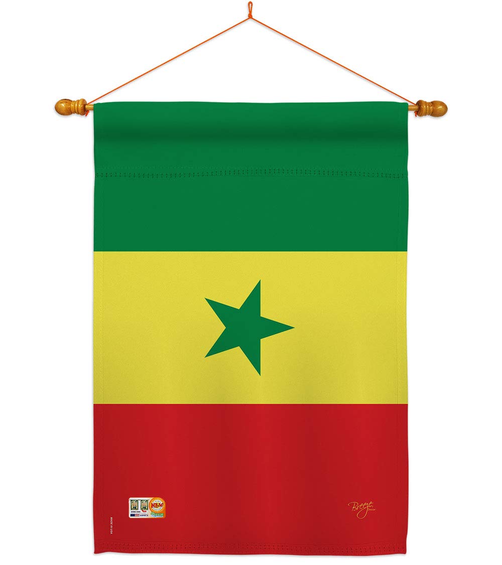 Senegal National Flag Set 28x40in w/Pole - Home & Garden Decor
