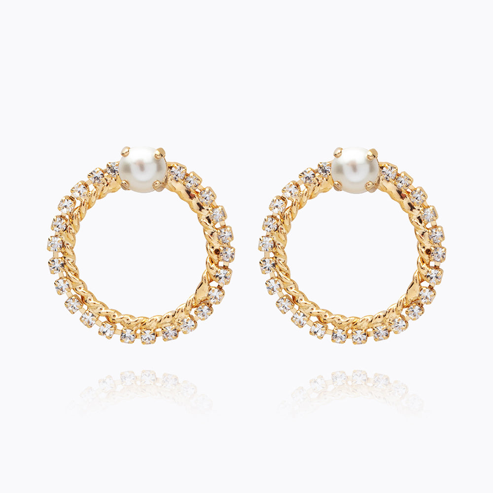 One Love Earrings - Elegant Pearl & Crystal Stud Earrings for Women | Perfect for Weddings, Parties & Everyday Wear