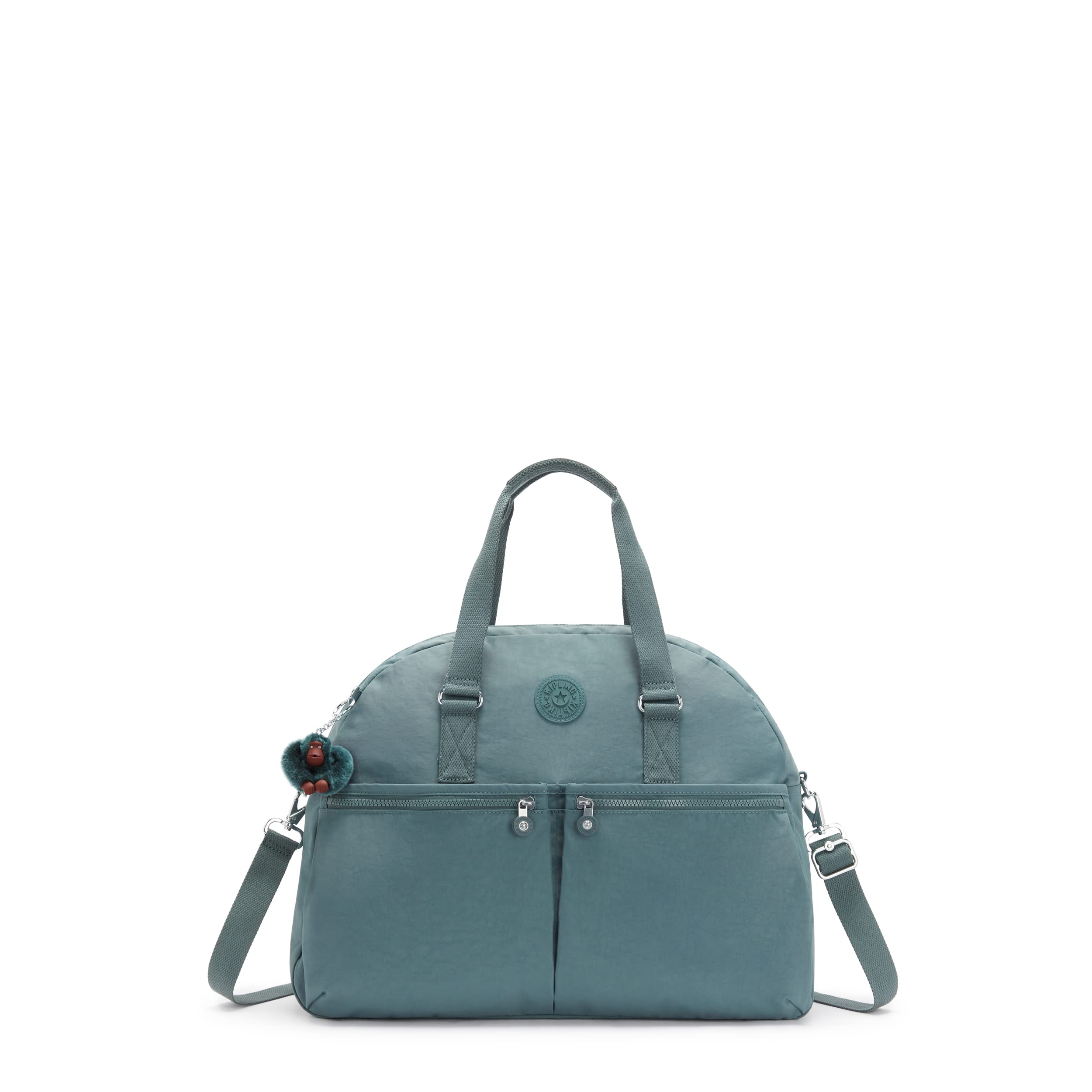 Kipling Women's Eugina Satchel Handbag - Handmade Nylon Duffle Bag with Removable Shoulder Strap & Outer Pockets | Perfect for Work, Travel & Everyday Use
