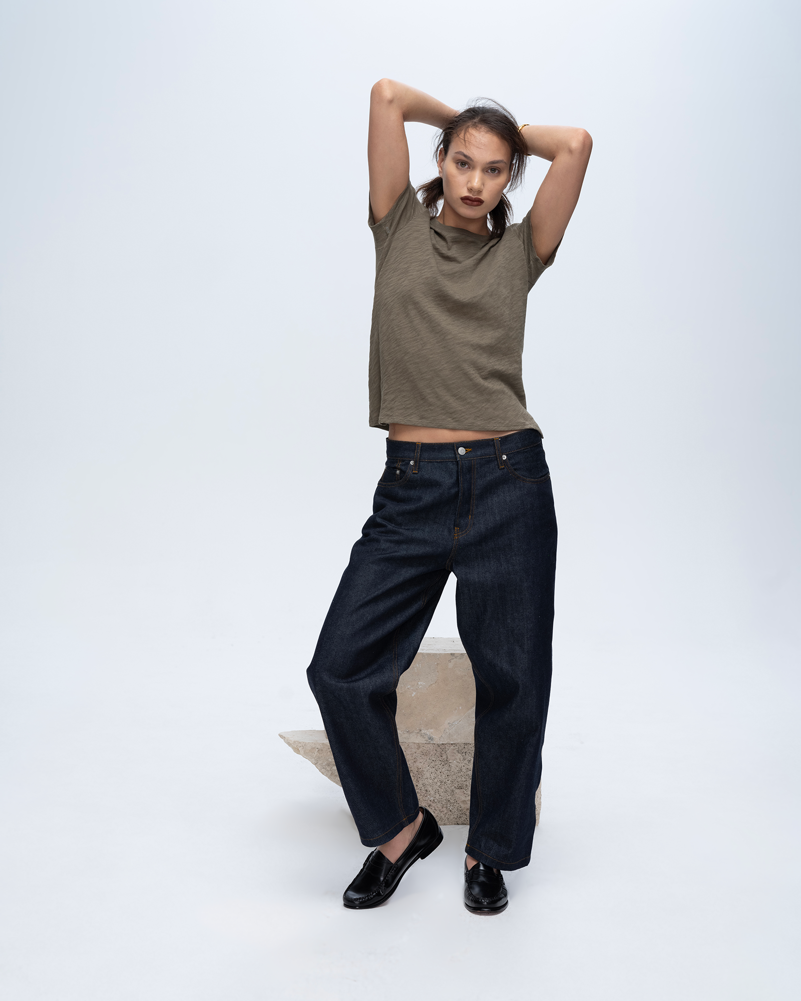 Slub Jersey Schoolboy Crew Neck T-Shirt in Army Green - Casual Everyday Wear for Boys