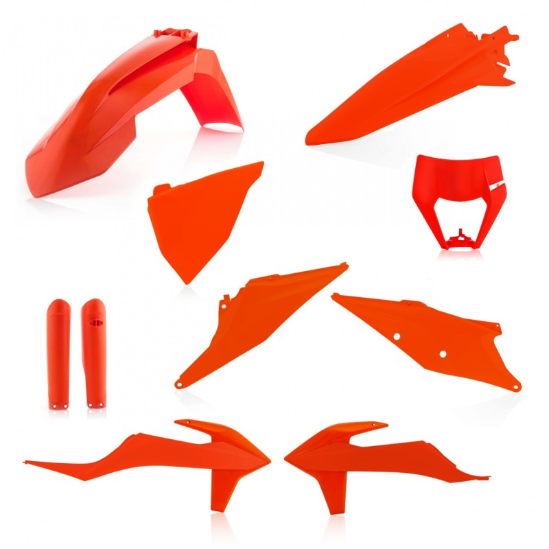 Acerbis Full Plastic Kit for 2020-2023 KTM 150 500 XCF-W XC-W TPI EXC TPI EXC-F - Orange | Dirt Bike Replacement Parts for Off-Road & Motocross Racing