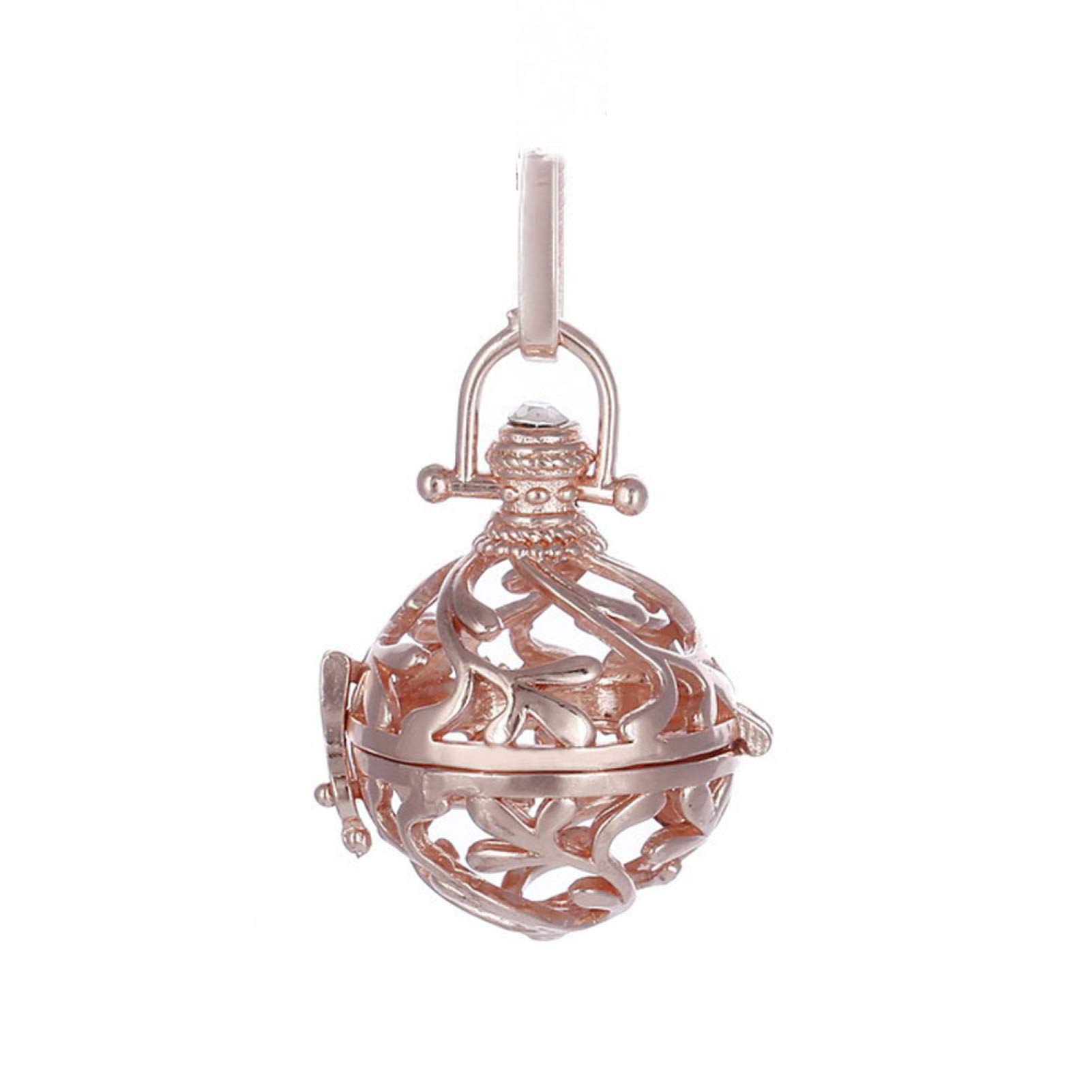 Women's Hollow Bell Perfume Essential Oil Diffuser Locket Necklace - Aromatherapy Jewelry Pendant for Relaxation & Stress Relief - Perfect Gift for Her, Birthday, Anniversary & Special Occasions