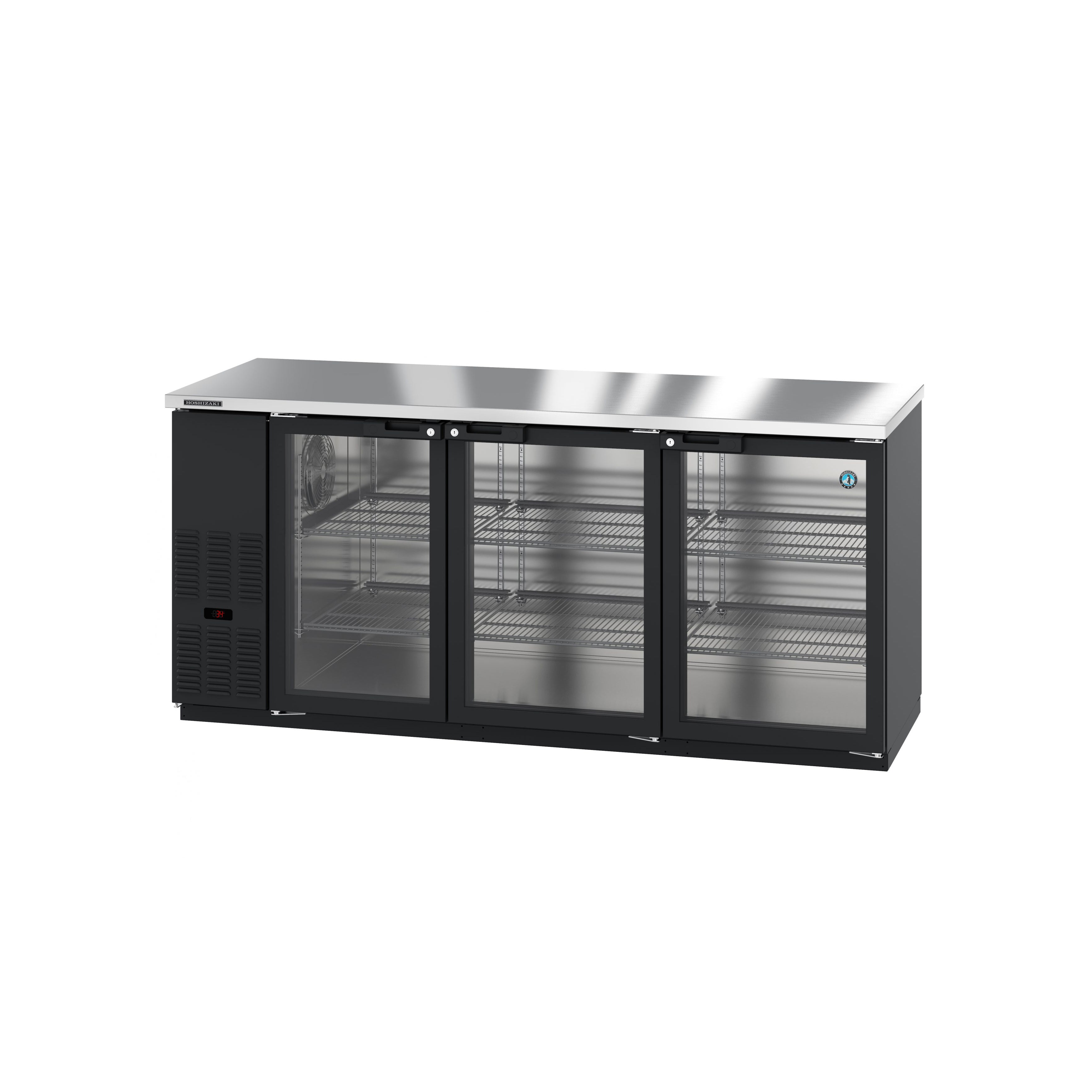 Hoshizaki BB80G 80 Black Glass Door Commercial Back Bar Refrigerator - 26.74 cu.ft Capacity for Bars, Restaurants & Catering - Energy Efficient & Durable Cooling Solution