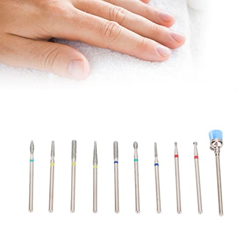 10pcs Ceramic Nail Drill Bits Set for Manicure & Pedicure - Acrylic Gel Nails Care