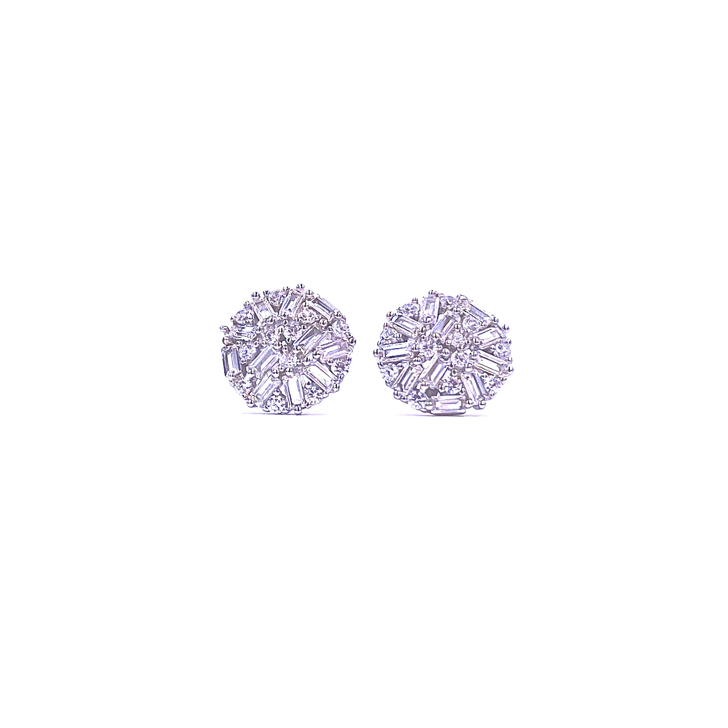 Ashley Gold Sterling Silver CZ Stud Earrings for Women - Elegant Cubic Zirconia Earrings for Daily Wear & Special Occasions